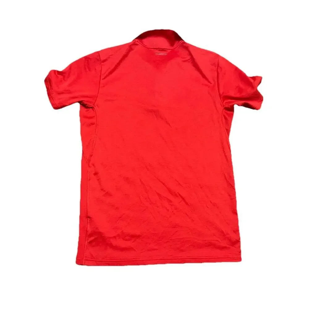 adidas Red Polo Shirt with White Logo